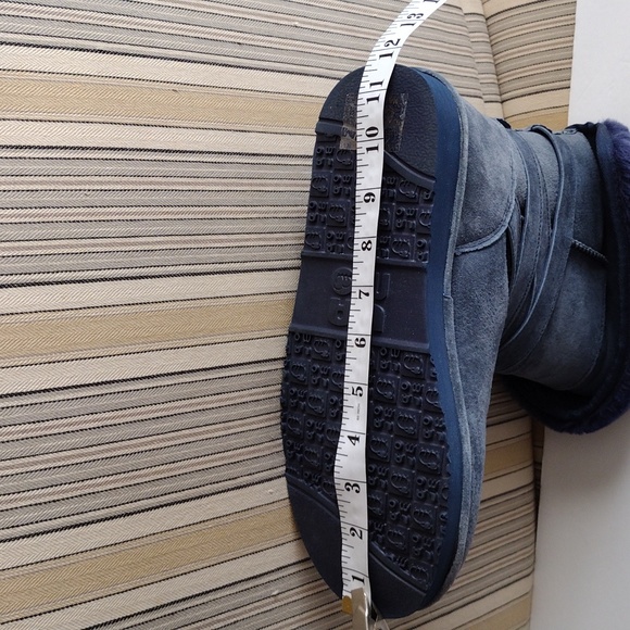 Lamo blue suede faux fur tall booties 10 - Picture 10 of 11